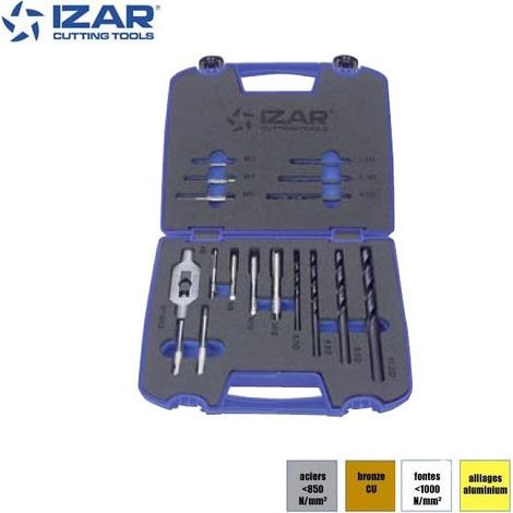 coffret tarauds à main et filiere HSS Izar metrique M3 à M12