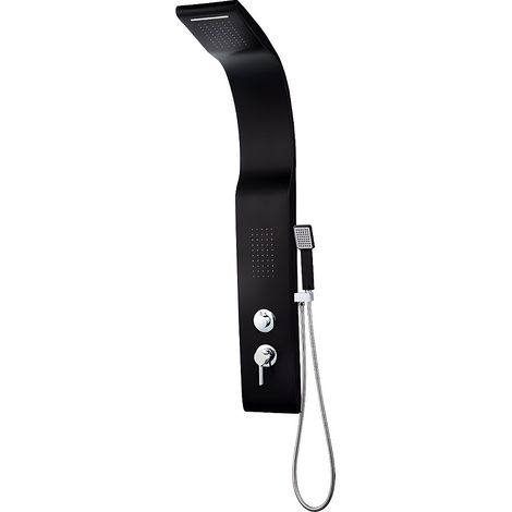 Colonna doccia idromassaggio KOURBEA - Nera - 20 x 132 cm