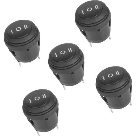 5pcs Interrupteur à Bascule Noir 3 Positions ON/OFF/ON 3 Broches 10A/125V 6A/250V (1/5)