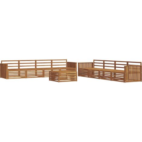 Outdoor Sofa Set 9 pcs Natural Solid Acacia Wood vidaXL (1/5)
