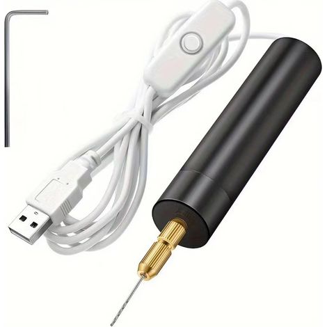 Mini taladro eléctrico portátil USB, de 0,7 a 1,2 mm, para manualidades, joyería, carpintería y metalurgia.