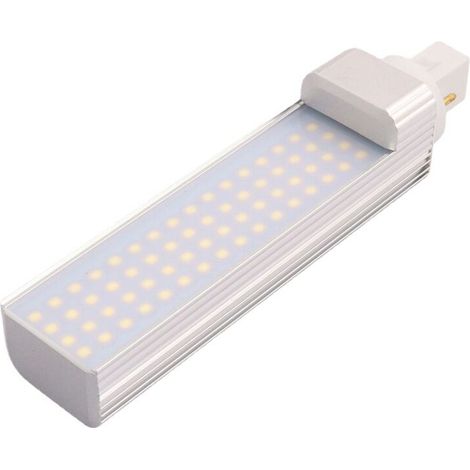 RHG Lot de 2 x LED G24 lampe fluorescente compacte,4000k rotatif en aluminium lampe G24 2-pins LED CFL/lampe fluorescente compacte,13 W 1300LM 28 W CFL [Classe énergétique A++] (1/5)