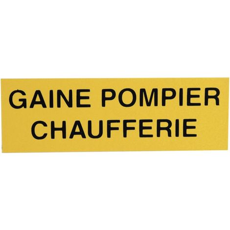 Étiquette rigide gaine pompier chaufferie - DIFF