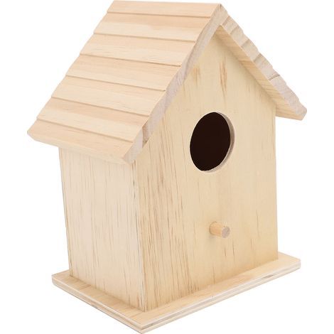 Unfinished wooden birdhouse for breeding, ready to be painted a home for pet birds, rest and relaxation (1/5)