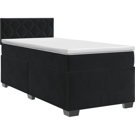 Maison Exclusive - Letto box spring con materasso Nero 90 x 190 cm Velluto (1/5)
