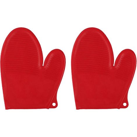 Lot de 2 maniques en silicone résistantes à la chaleur, (1/3)