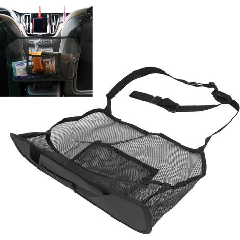 Auto-Organizer mit Netzgewebe und schwarzen PE-Paneelen - Handtasche und Organizer für Handtaschen und zwischen den Sitzen (40x13x25cm) (1/5)