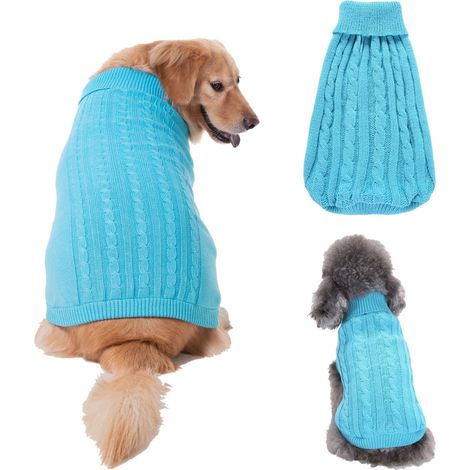 Pull Pour Chien - Polaire Chaude Élastique Avec Col Roulé - Pour Chiens de Race Petite à Moyenne - Taille 3XL (1/5)