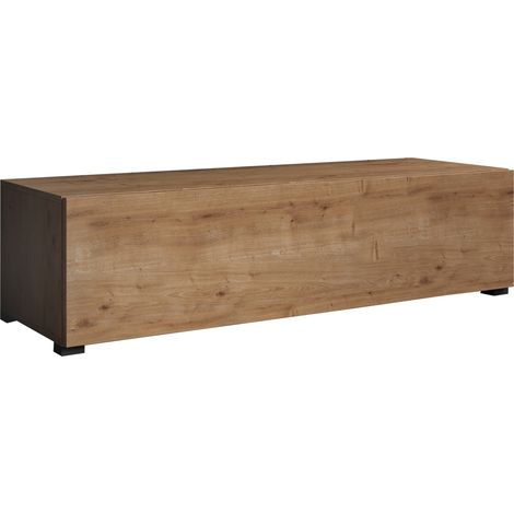 Lowboard mit Füßen 2 cm  TV-Schrank  Wohnzimmermöbel  1 Falltür  Modell Aitana M1  Eichenfarbe  120x30x40cm