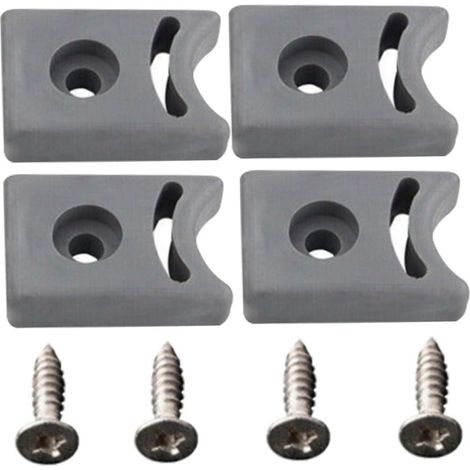 4 Butée De Porte De Douche Avec Vis Jeux De Butée De Porte Coulissante De Remplacement Pré-Percée Bloc De Protection Anti-Collision Accessoires De Douche (1/5)