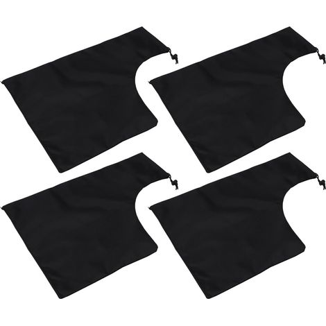 Set mit 4 Ersatz-Laubsaugerbeuteln, wiederverwendbare Gartensäcke aus strapazierfähigem Oxford-Gewebe, großes Fassungsvermögen mit Reißverschluss und Kordelzug