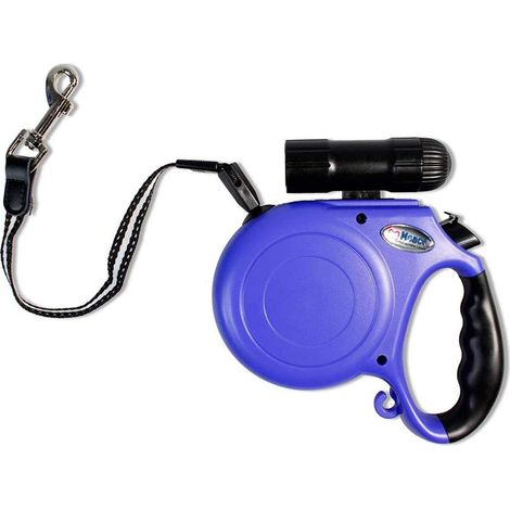 Guinzaglio Retrattile con Torcia 9 LED Luce Bianca per Cane 4,80 Metri Pulsante di Blocco Accessori per Cani (1/2)