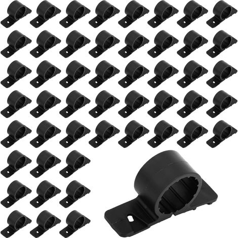 50pcs 1,9cm PEX Colliers Tuyau Support Tuyau Pince, Noir ABS Outil Serrage Tuyau Conception 2 Trous pour Canalisations PEX Cuivre CPVC vers Mur ou Poutres pour Plomberie Domestique (1/5)