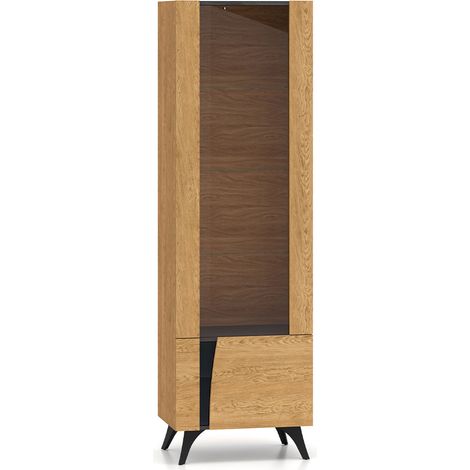 Vitrine 2 portes droite Soah Bois et Noir (1/5)