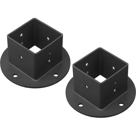 Set of 2 square 2 x 2 base brackets for pergola, sturdy and easy-to-use wall bracket (1/5)