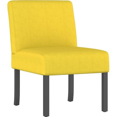 Fauteuil de Salon，Chaise，Fauteuil sans accoudoirs jaune clair tissu CFW137189 (1/5)