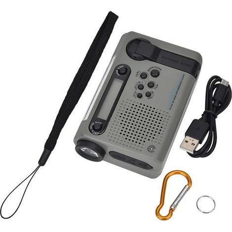 Radio solaire à manivelle, mini AM FM SW 2000 mAh avec chargeur 3 (1/5)