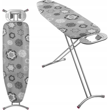 KADAX Table à Repasser Pliable 120 x 38 cm, Planche à Repasser Ergonomique avec Housse en Coton et Pieds Ajustables pour Un Repassage Efficace (Gris) (1/5)