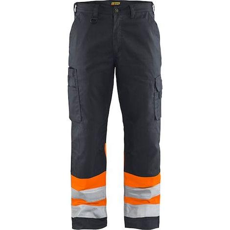 Pantalon de travail haute visibilité 1564 - Gris moyen/Orange fluo XL - FR(50) - SE(C56) - Standards (1/2)