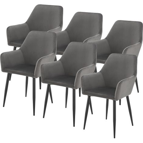 Set di 6 sedie da pranzo 86 x 57 x 56 cm grigio scuro 030009901