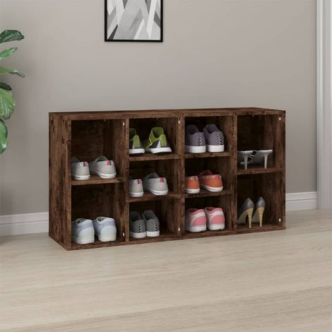 Holzschuhbank - vidaXL Schuhbank Räuchereiche 103x30x55 cm Holzwerkstoff - Schuhregal Holzwerkstoff (1/5)