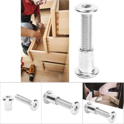 Kit de 10 paires d'écrous et vis à six pans creux de 12 mm en acier au carbone nickelé M6 x 30