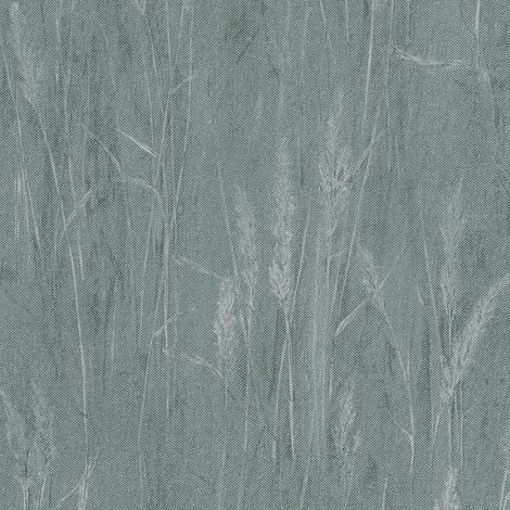 Natur Tapete Profhome 790941 Vliestapete leicht strukturiert mit floralen Ornamenten und metallischen Akzenten grün silber patina-grün 5,33 m2