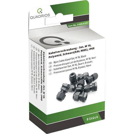 Quadrios 2102CA127 Assortiment de presse-étoupes M16 PA66 noir 1 set S620312 (1/5)