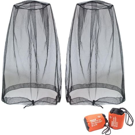 Filet de protection pour la tête, le visage et le cou contre les insectes, les abeilles, les moustiques et les moucherons, idéal pour les amoureux de la nature - avec sacs de transport offerts (2 pièc (1/5)