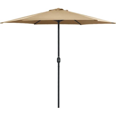 Parasol d'extérieur - Parasol de Jardin Parasol de balcon et mât en aluminium 270x246 cm Taupe BV787704 - BonneVie (1/5)