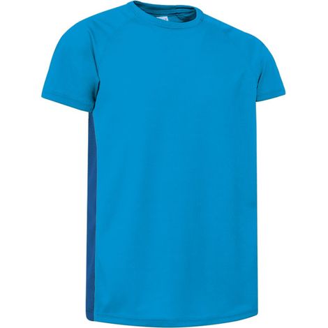 Camiseta técnica bicolor de manga corta y cuello redondo ROCKSPEED VALENTO M Azul tropical / Azul royal