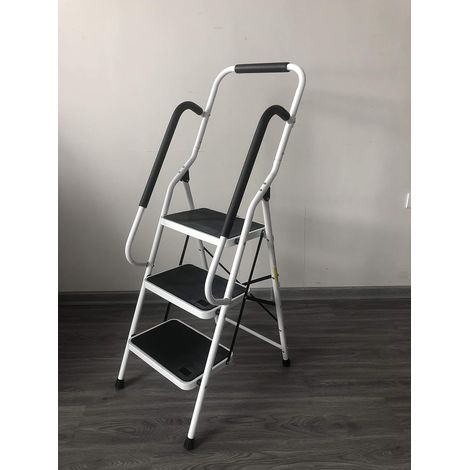Dayplus – Escabeau pliant 3 marches – Échelle antidérapante avec main courante – Large pédale pour nettoyage et peinture – Charge 150kg (1/5)
