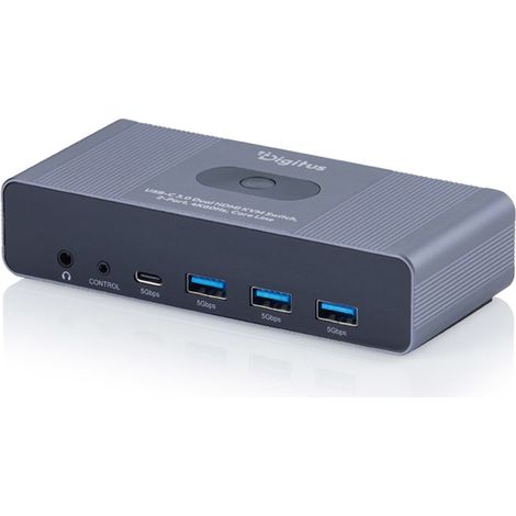 Switch di rete Digitus DIGITUS DIGITUS Switch KVM USB-C 3.0 Dual HDMI, 2 porte, 4K60Hz, linea Core