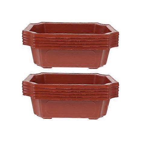 Lot de 10 pots à bonsaï style vintage en plastique, pots de culture rectangulaires classiques (1/4)