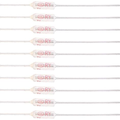 Lot de 10 fusibles thermiques TF 72-250℃, boîtier métallique, 250 V CA, 10 A, pour produits électriques domestiques ou industriels (250℃) (1/5)