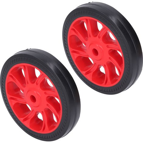 Lot de 2 roues pour compresseur d'air universelles 15,2 cm caoutchouc ABS trou 12 mm rouge accessoires rechange deplacer chantier (1/5)