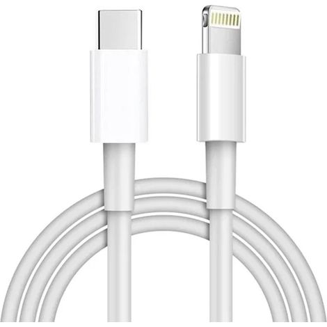 Cable De Chargement Usb-C Vers Lightning - 1 M - Blanc - Compatible Iphone Et Airpods - Charge Rapide Jusqu'à 20 W