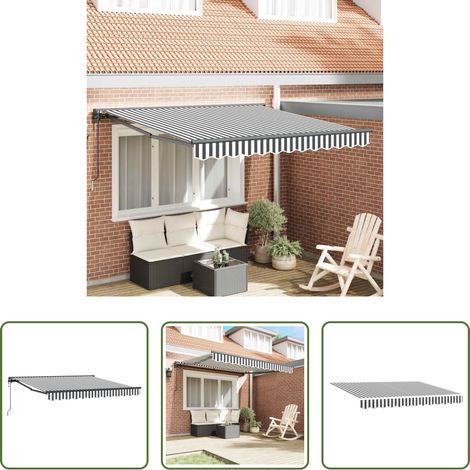 Sonnenschutz -  Markisenrahmen Anthrazit und Weiß 300 x 250 cm (1/5)