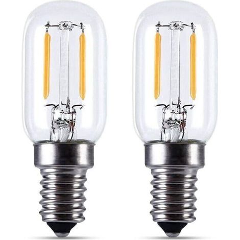 E14 LED Bulbs – 2W LED bulbs for refrigerators, T22 base, 200 lm, equivalent to a 15W incandescent bulb, warm white (2700K), 230V, compatible with refrigerators, salt lamps and small E14 LED models. [ (1/4)