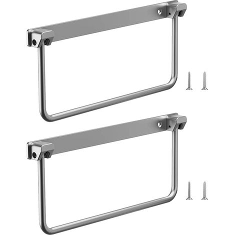 Étagère à chaussures pliante en aluminium 2pcs argent compacte (1/4)