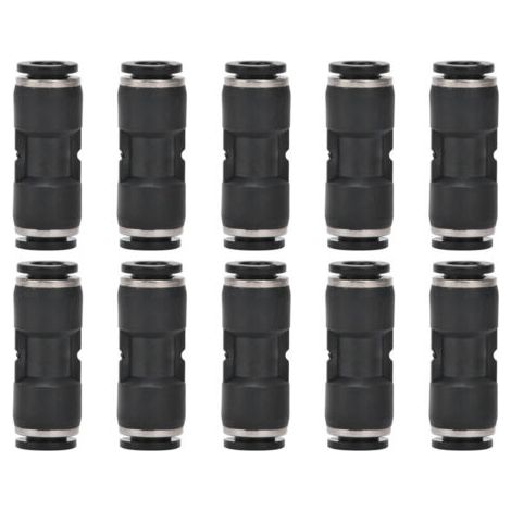 Pair 10 Pièces Raccords Pneumatiques Droits pour Tuyaux 6mm - Accessoires Compresseur à Air (1/5)