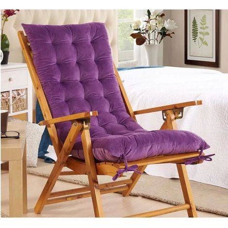 Coussin Bain de Soleil Antidérapant pour Chaise Longue de Jardin, Transat Relax Extérieur, Voilet – sans structure (1/4)