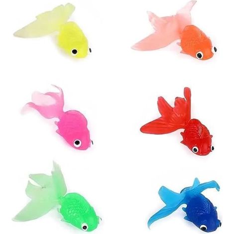 Ensembles De Pêche Enfants Jouet De Bain en Plastique Poisson Rouge Artificielle Aquarium Poissons , 6 pièce,Livraison aléatoire (1/4)