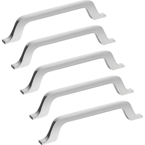 SOTECH Möbelgriff Küchengriff Schrankgriff Bohrlochabstand 160 mm, FormLine WAVE Edelstahloptik 202 x 32 x 13,7 mm, 5 Stück (1/5)