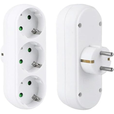 Adaptateur secteur, prise murale, prises portables, bureau, maison, voyage, blanc (1/5)