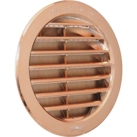 La Ventilazione T12RRAN Griglia di Ventilazione in Plastica Tonda da Incasso, effetto ramato, diametro 150 mm (1/4)