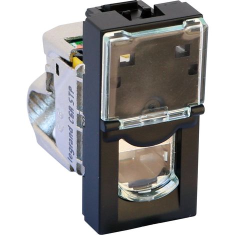 Prise RJ45 catégorie 6A STP Mosaic 1 module noir mat LEGRAND 079173L