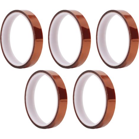 Ruban isolant thermorésistant haute température, adhésif de transfert de chaleur pour batterie, couleur marron, lot de 5 rouleaux (30 mm). (1/5)