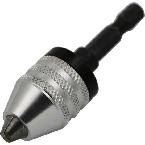 Mandrin de perceuse　0,3 à 6,5 mm Mandrin de serrage rapide mandrin de tournevis Clé à chocs perceuse à mandrin à libération rapide Adaptateur de foret 1/4 "mandrin à arbre hexagonalMandrin de(Blanc)