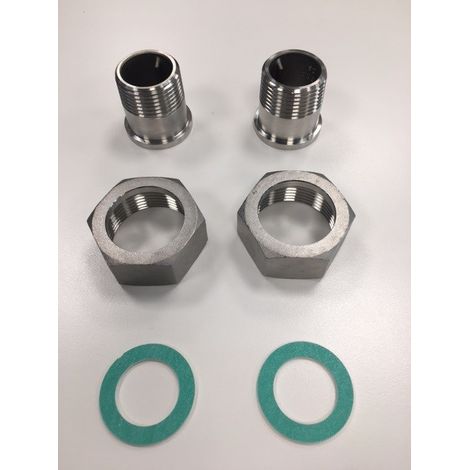 D1 Verschraubungsset Inox 1 1/2' Anschlussverschraubungen,Paar,Edelstahl
